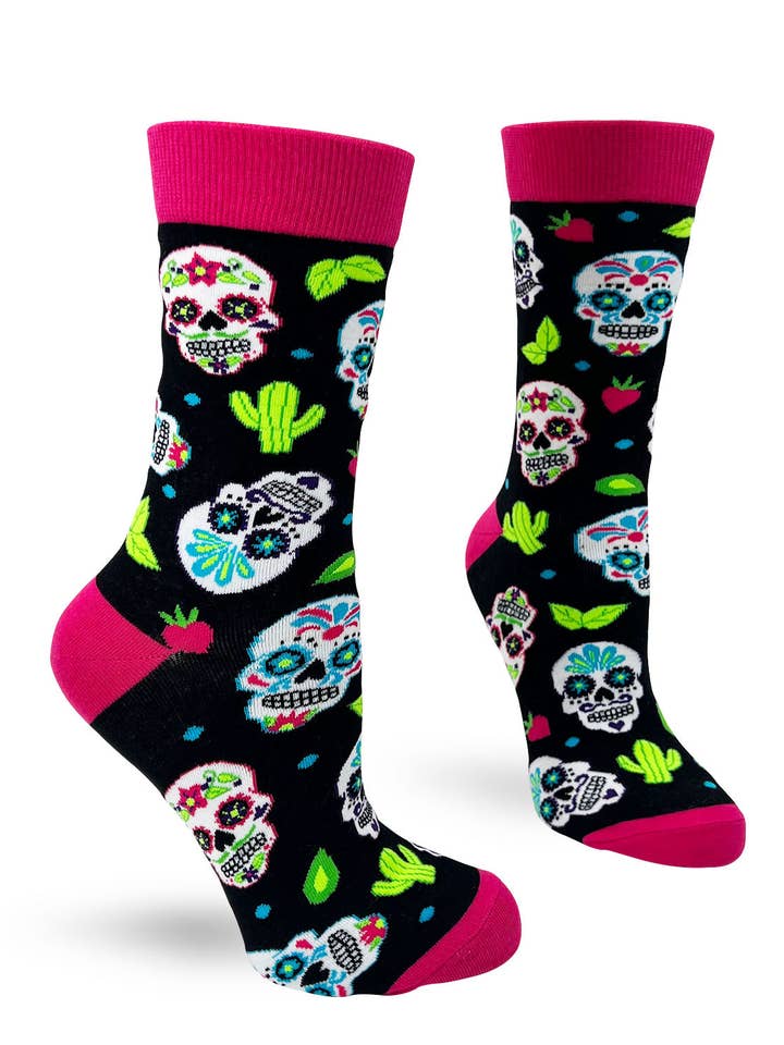 Fabdaz - Wholesale Socks - Women's - Sugar Skull Women's Crew Socks