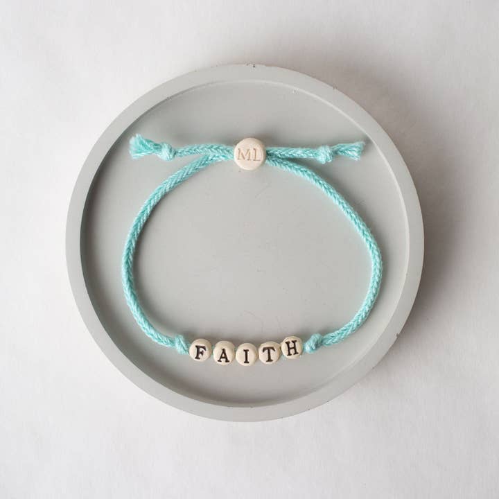 FAITH - Friendship Bracelet on Hand-woven Cotton Cord for wholesale by MudLOVE