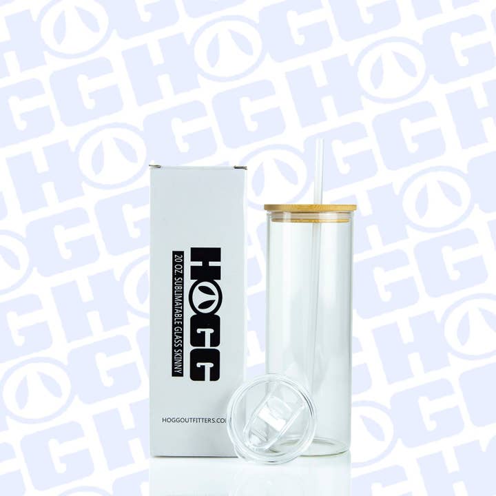Hogg Outfitters - Wholesale Insulated Mug/Tumbler - 20oz SUBLIMATION CLEAR GLASS SKINNY DUO TUMBLER
