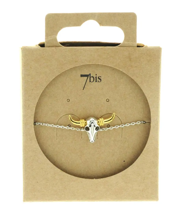 Bijoux 7bis - Vendita all'ingrosso Collana con ciondolo/pendaglio - Collana con testa di toro placcata in oro1