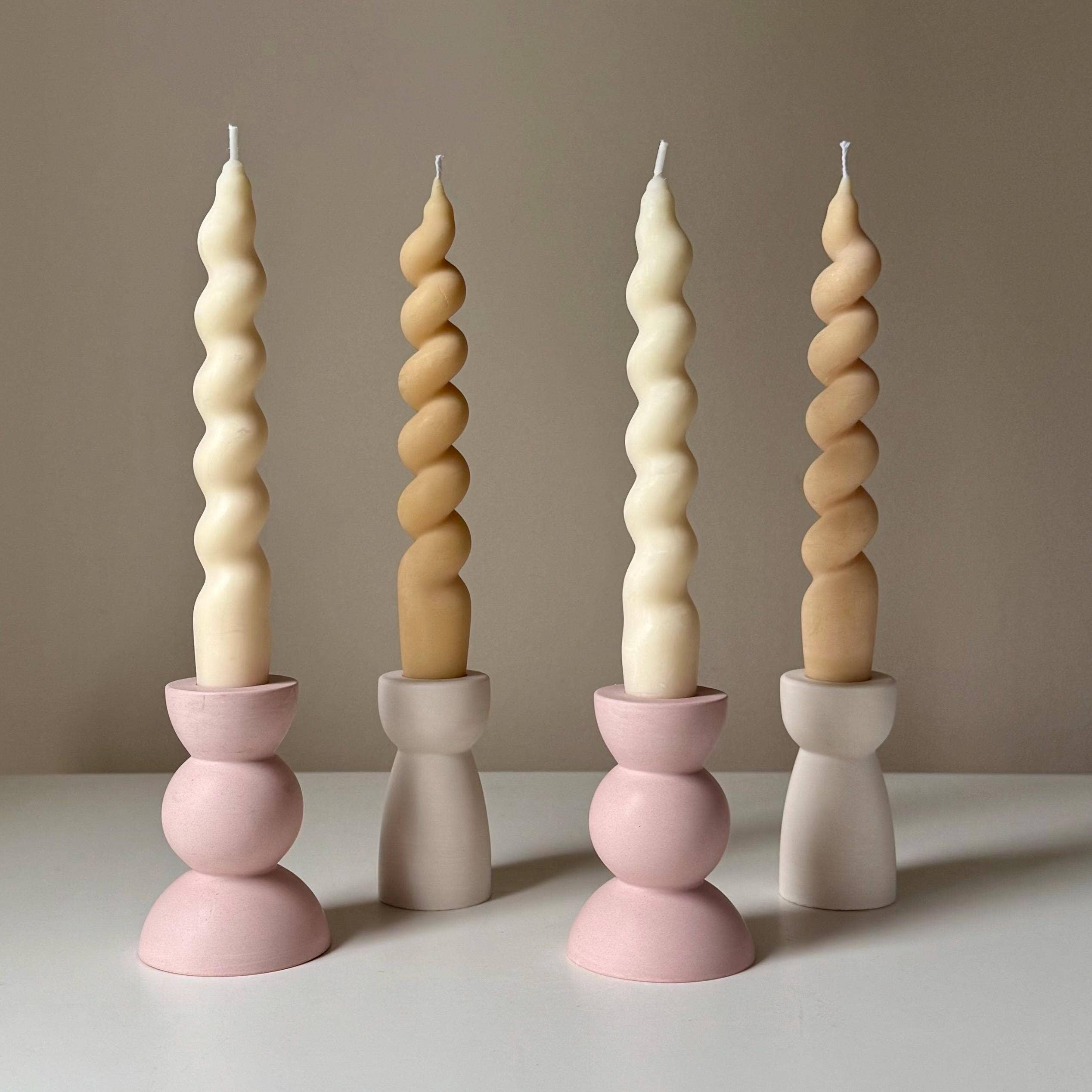 Estelle Studio - Wholesale Candle Holder - Round Jesmonite Candlestick Holder: Minimalist Table Decor3