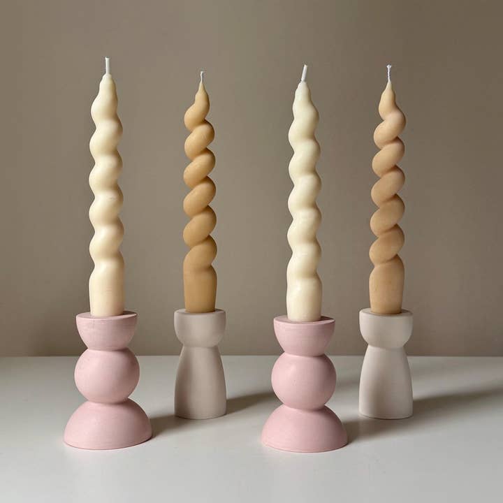 Estelle Studio - Wholesale Candle Holder - Round Jesmonite Candlestick Holder: Minimalist Table Decor3