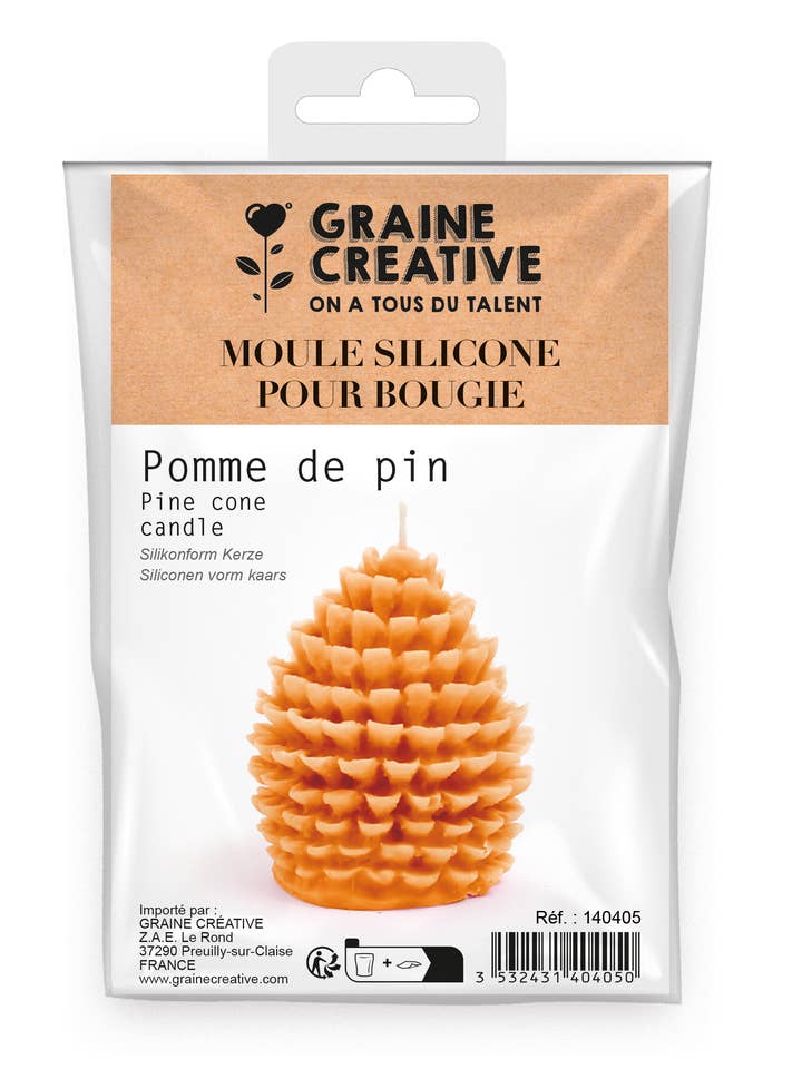 MOULE BOUGIE SILICONE - POMME DE PIN pour la vente par Graine Créative