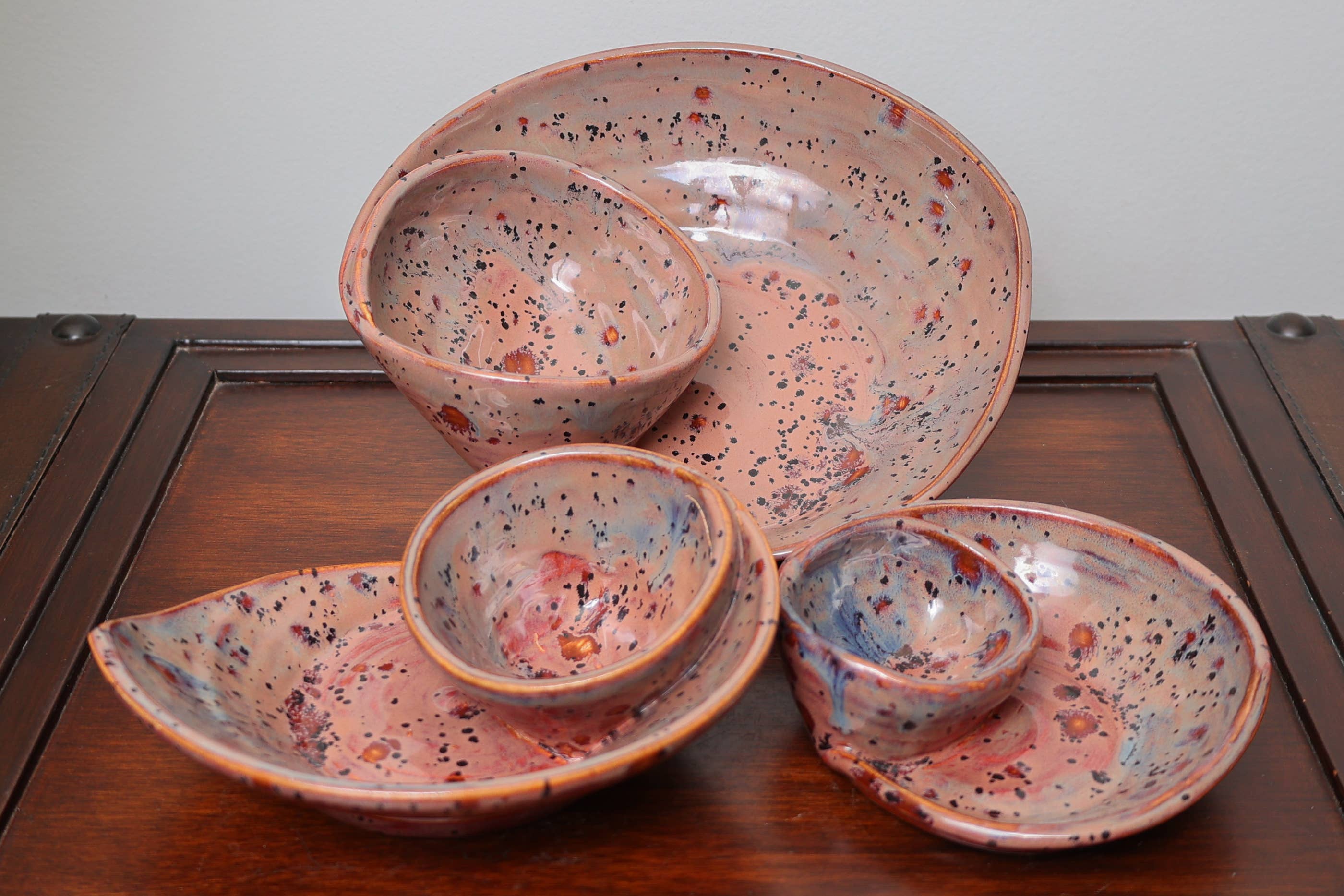 Sawdust and Clay - Wholesale Decorative Plate/Dish/Bowl - Artisan Swirly Bowls- Ceramic Serving Bowls- Assorted Case19