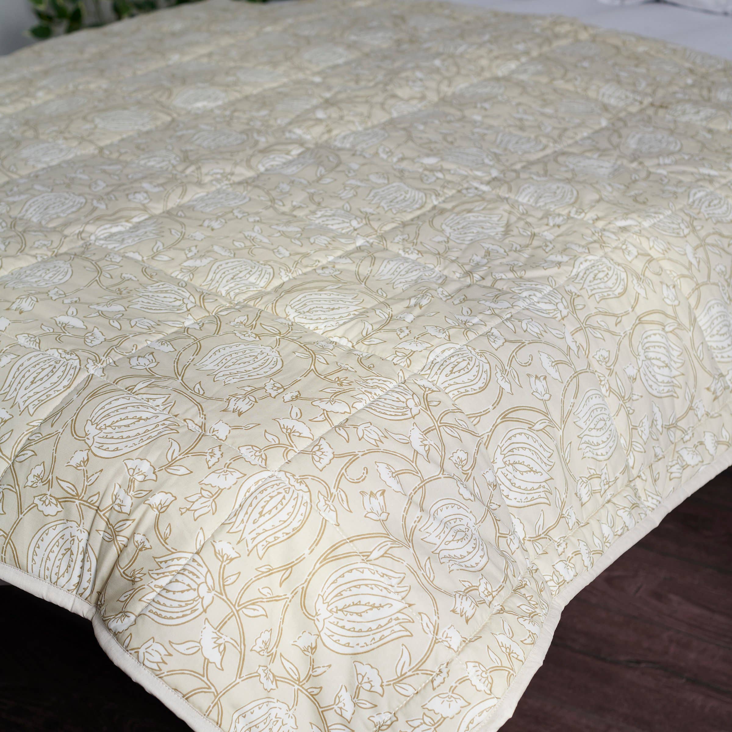 Primitives by Kathy - Wholesale Throw Blanket - Tan Floral Throw3