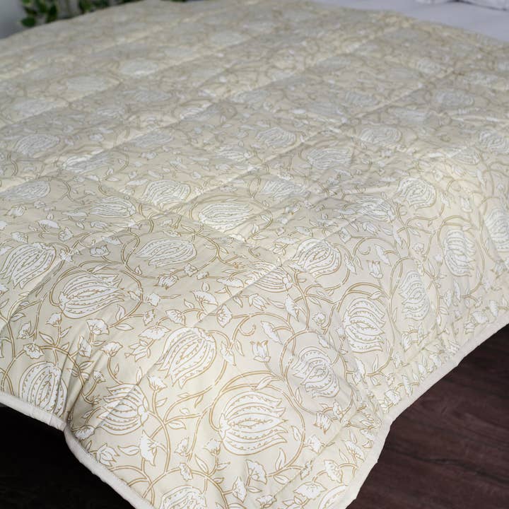 Primitives by Kathy - Wholesale Throw Blanket - Tan Floral Throw3