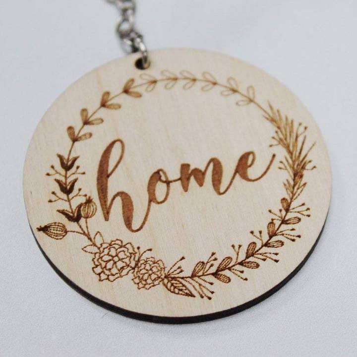 Floral Home Keychain, Flower Frame Gift for Mom for wholesale by Lady Laser Co