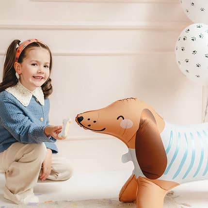 Ellie's Party Supply - Wholesale Balloon - Large - Dachshund Standing Foil Balloon - Matte Finish | 35x22.8 Inches | Air-Filled