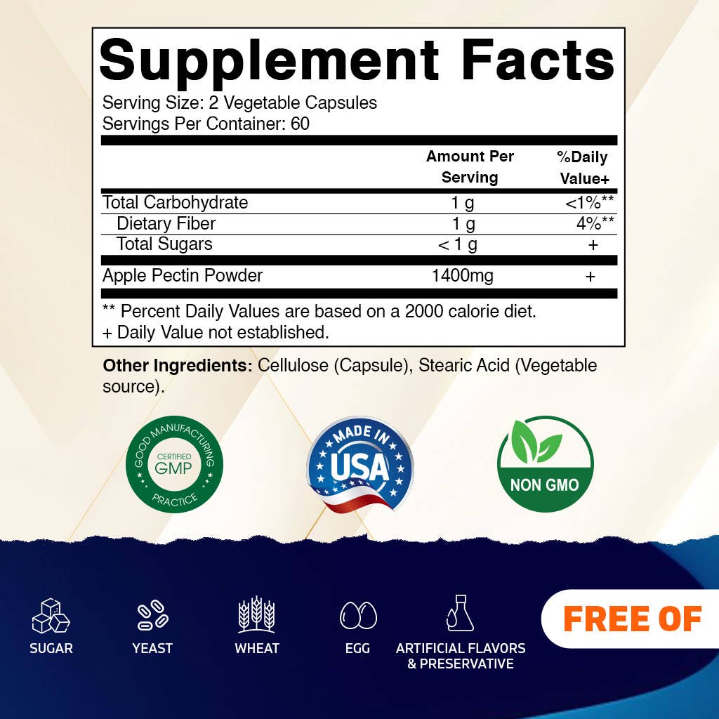 Vitamatic - Wholesale Oral Supplement/Vitamin - Vitamatic | Apple Pectin 700mg | 120 Vegetarian Capsules1