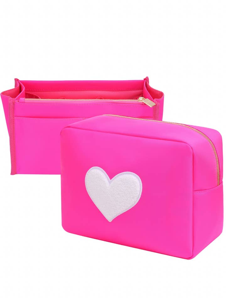 BUNDLE: Hot Pink XL with white heart with pink insert for wholesale by Bloc Bags