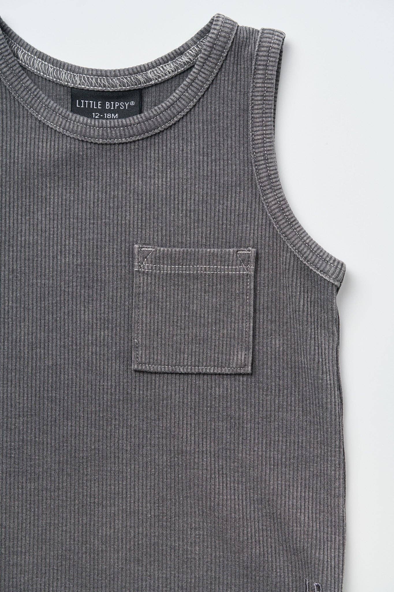 Little Bipsy - Wholesale Tank Top - Kids - Acid Wash Ribbed Tank - Black8