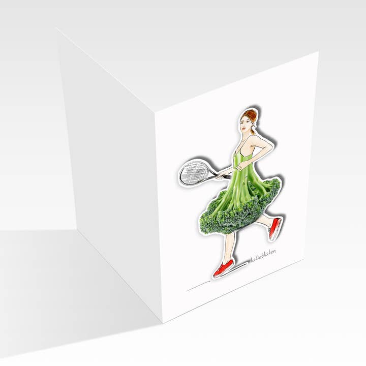 Lütteblüten - Wholesale Everyday Greeting Card - Folded card with magnet Tennis Match – sporty & creative