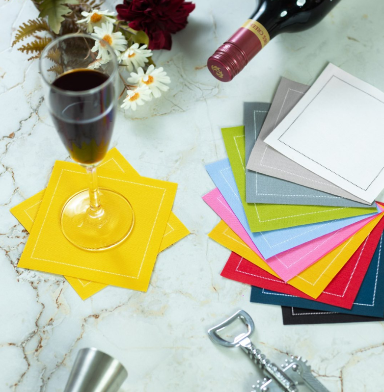 Noble Napkins - Wholesale Disposable Napkin - Luxury Cotton Cocktail Napkins, 4.5" x 4.5", 50 per pack1