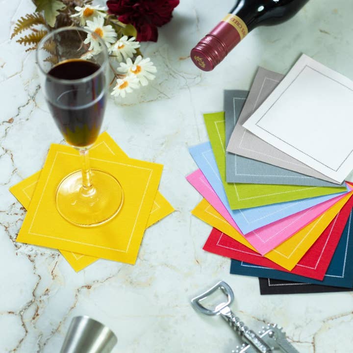 Noble Napkins - Wholesale Disposable Napkin - Luxury Cotton Cocktail Napkins, 4.5" x 4.5", 50 per pack1