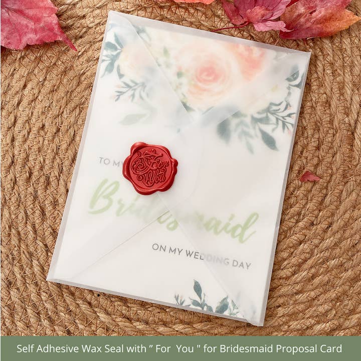 DrifWoo - Wholesale Wedding card - Bridesmaid Card with Clear Envelope & Seal – 2 Styles