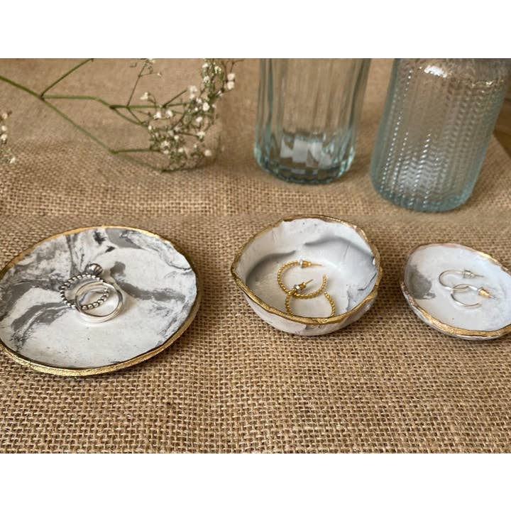 Amberleigh Home Crafts – Engroshandel Smykkeskål – Marmor effekt Trinket Dish | Ring parabol | Smykker fad med