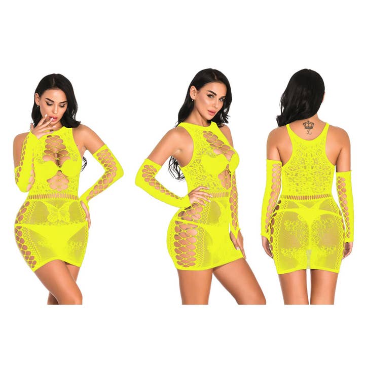 Sweetkama - Wholesale Lingerie Set - Women's - Butterfly Fishnet See Through Set7