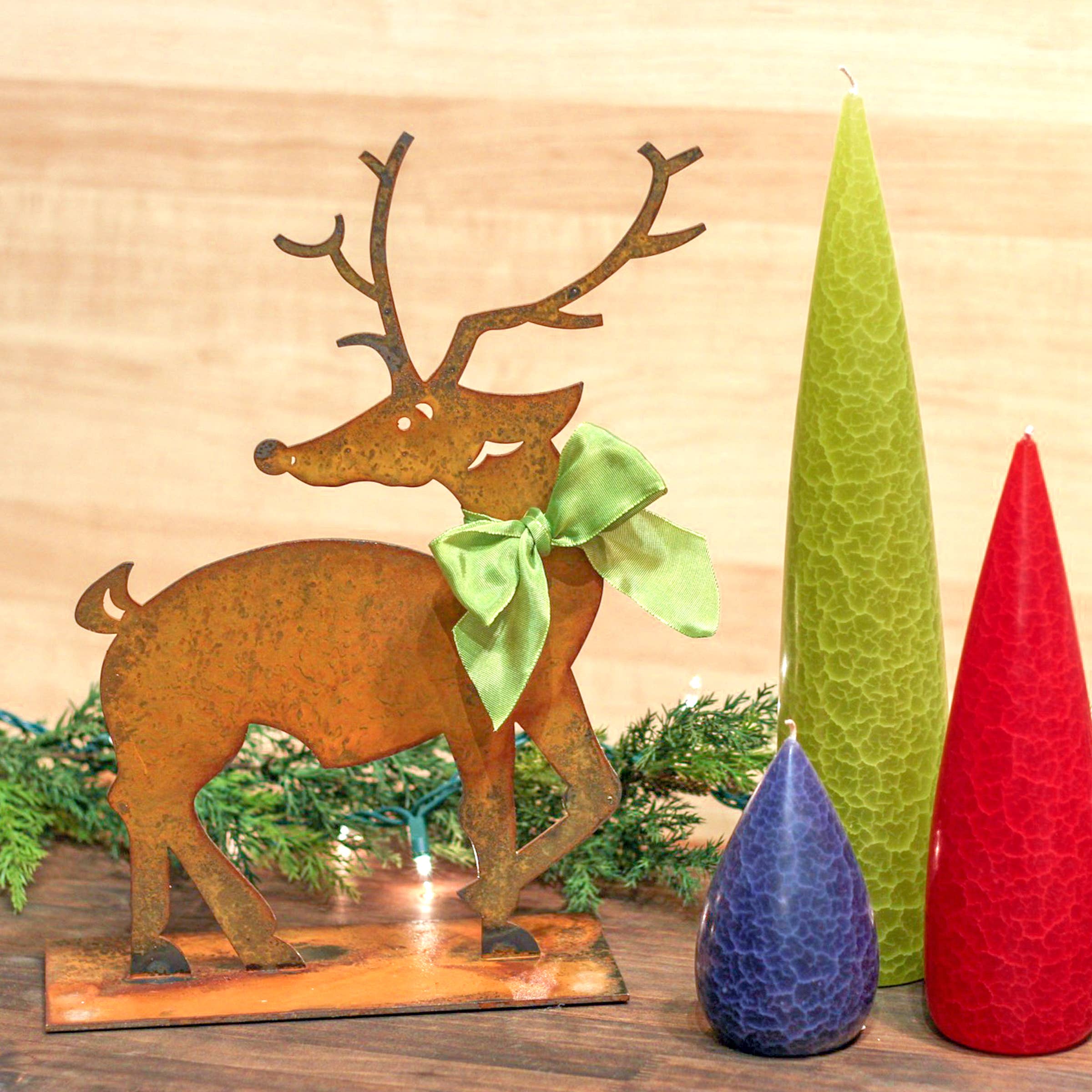Prairie Dance - Vente Décoration de Noël - Renne danseur - petites statues de rennes en métal rouillé0