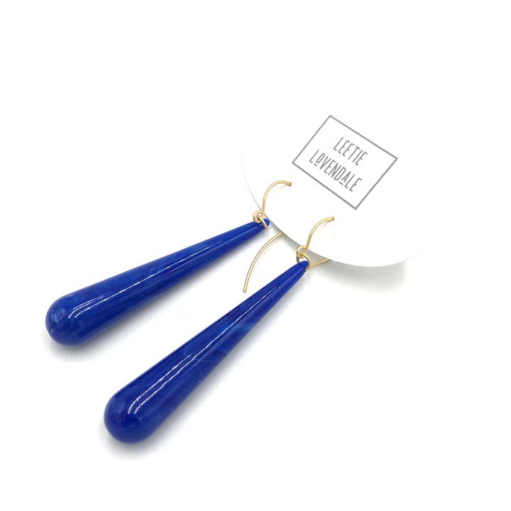 Long Teardrop Lucite Statement Earrings for wholesale by Leetie Lovendale