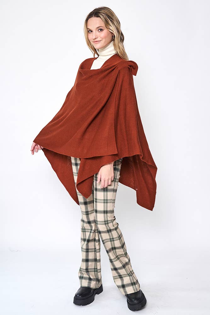 Hana - Venta al por mayor Poncho - Mujer - Ruana sólida con correa para el hombro61