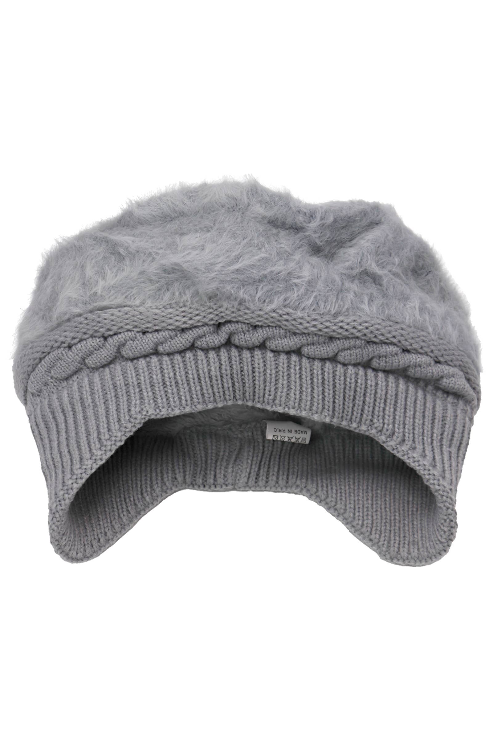 Cap Zone – wholesale Newsboy/Schoolboy Hat - Dam – Vegan Angora pälskabel stickad öronklaffmössa6