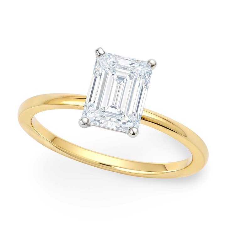 1 Carat Radiant Lab Dyrket IGI G/VS1 Diamant Solitaire Ring i 14K Gulguld for engroshandel hos RubyAnn Jewelry