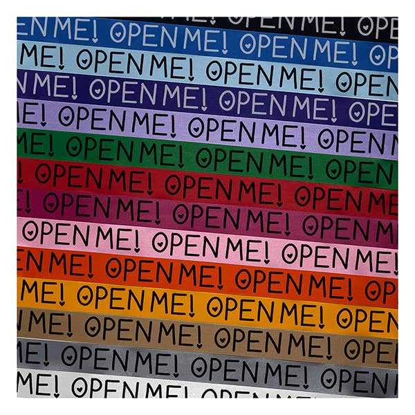 Open Me with Cute Hearts Satin Ribbon for Bows Gift Wrapping - 1" - 3 Yards for wholesale by Sniggle Sloth