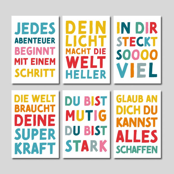 Rüsselfuchs – Großhandel Postkarten-Set – Mutmacher-Kartenset – Ermutigende Postkarten (10er-Set)