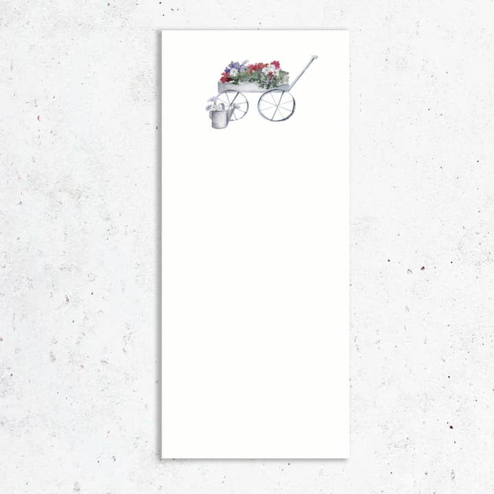 Flower Cart Garden Notepad for wholesale by The Lighthouse Sketchbook