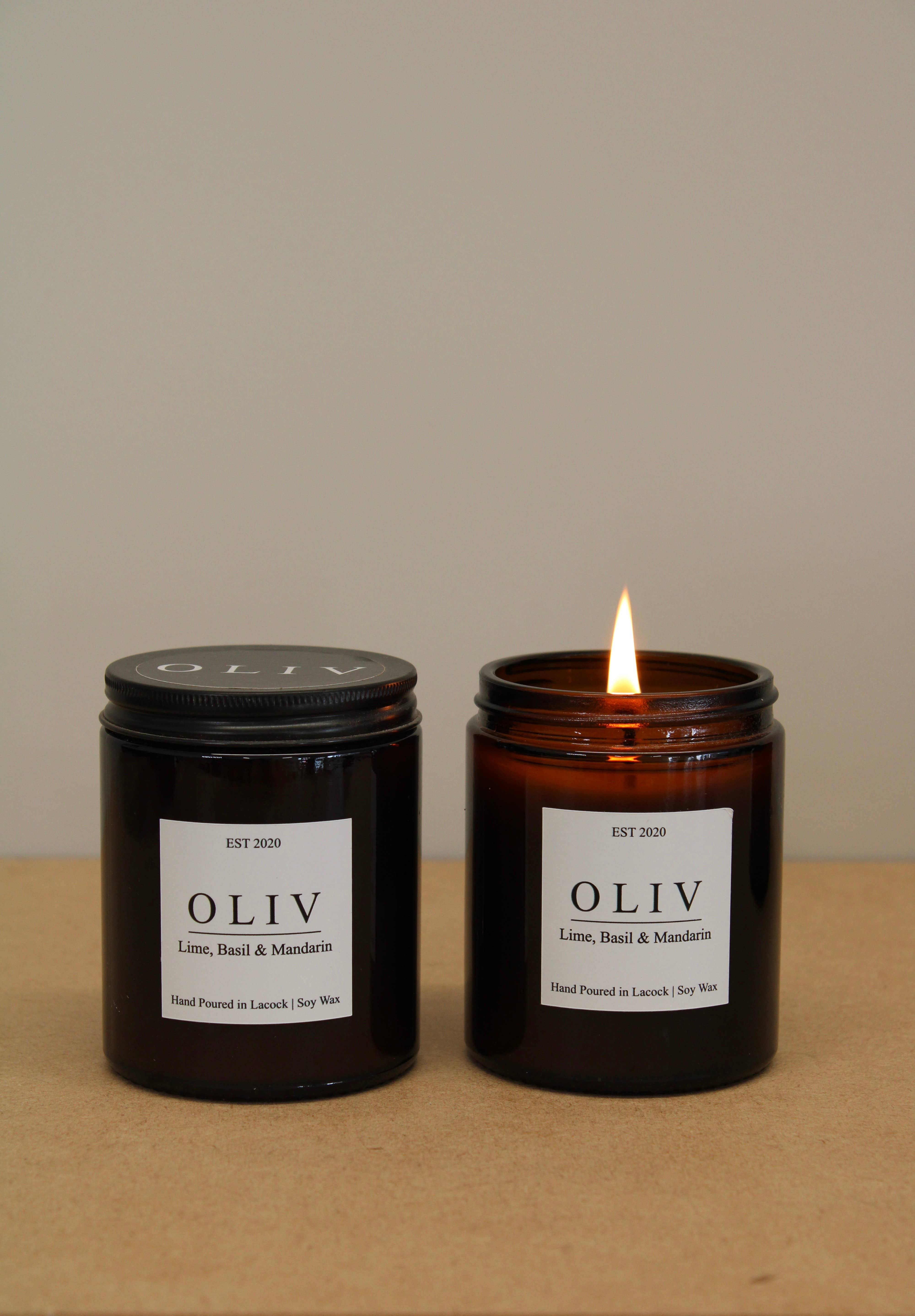 OLIV Homeware – wholesale Jar/filled candle – Lime, basil & Mandarin Candle 6