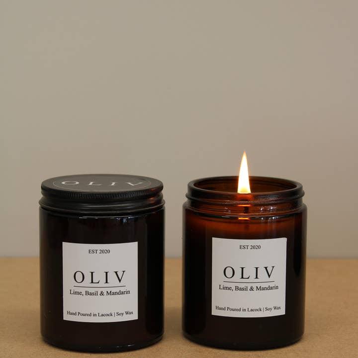 OLIV Homeware – wholesale Jar/filled candle – Lime, basil & Mandarin Candle 6