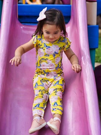 Stone and Rose - Wholesale Jumpsuit - Baby - Floral Butterfly Flutter Sleeve Ruffled Romper