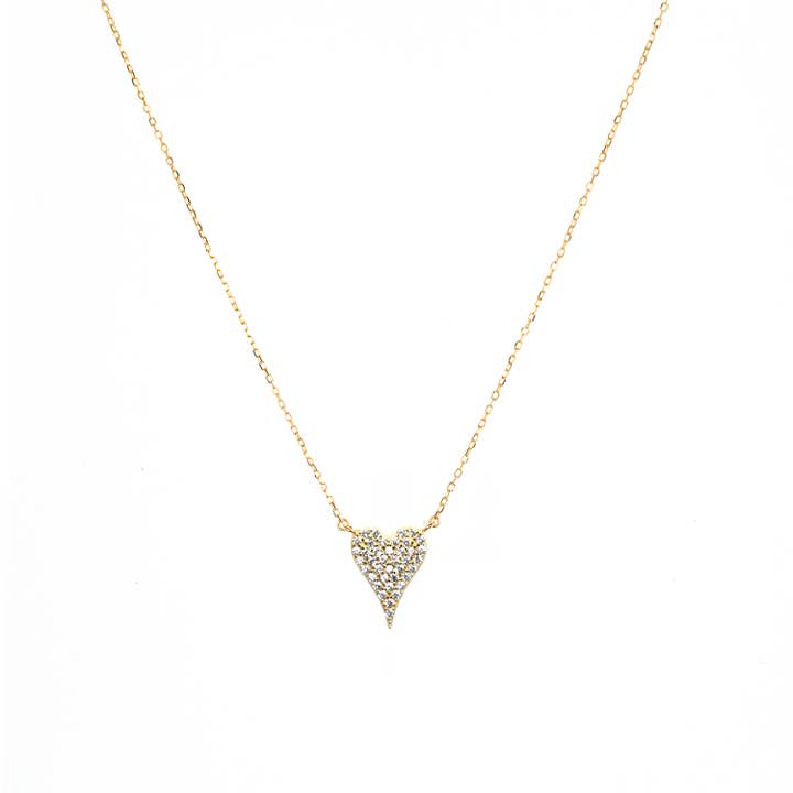 Marlyn Schiff - Wholesale Pendant/Charm Necklace - sterling pave heart necklace