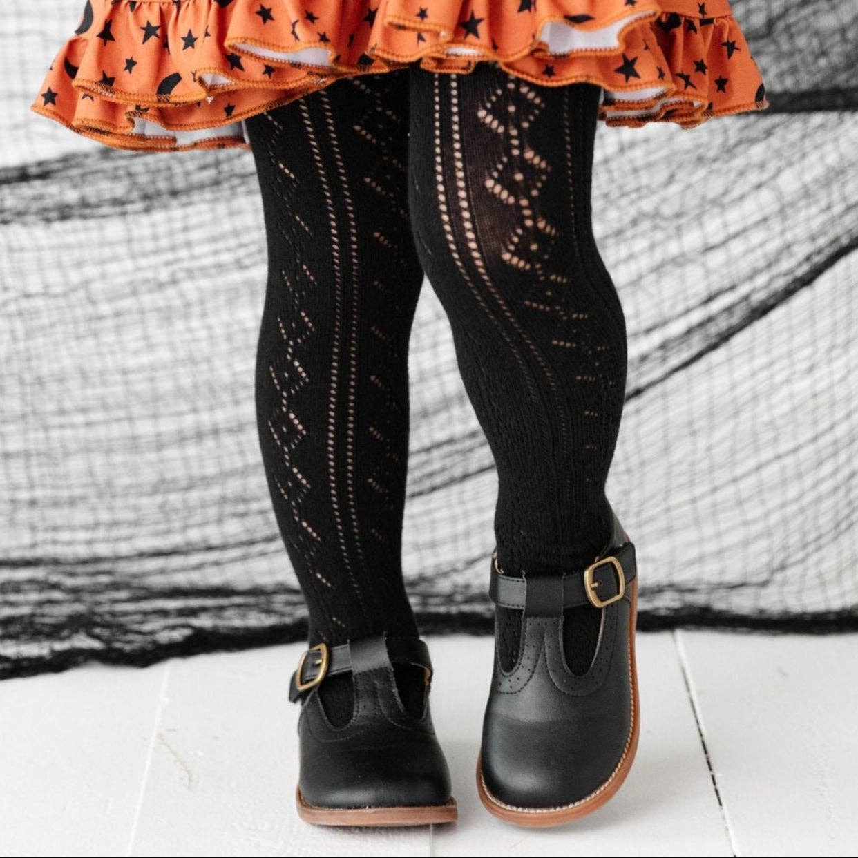 Little Stocking Co. - Wholesale Tights - Kids - Fancy Knit Tights - Black1