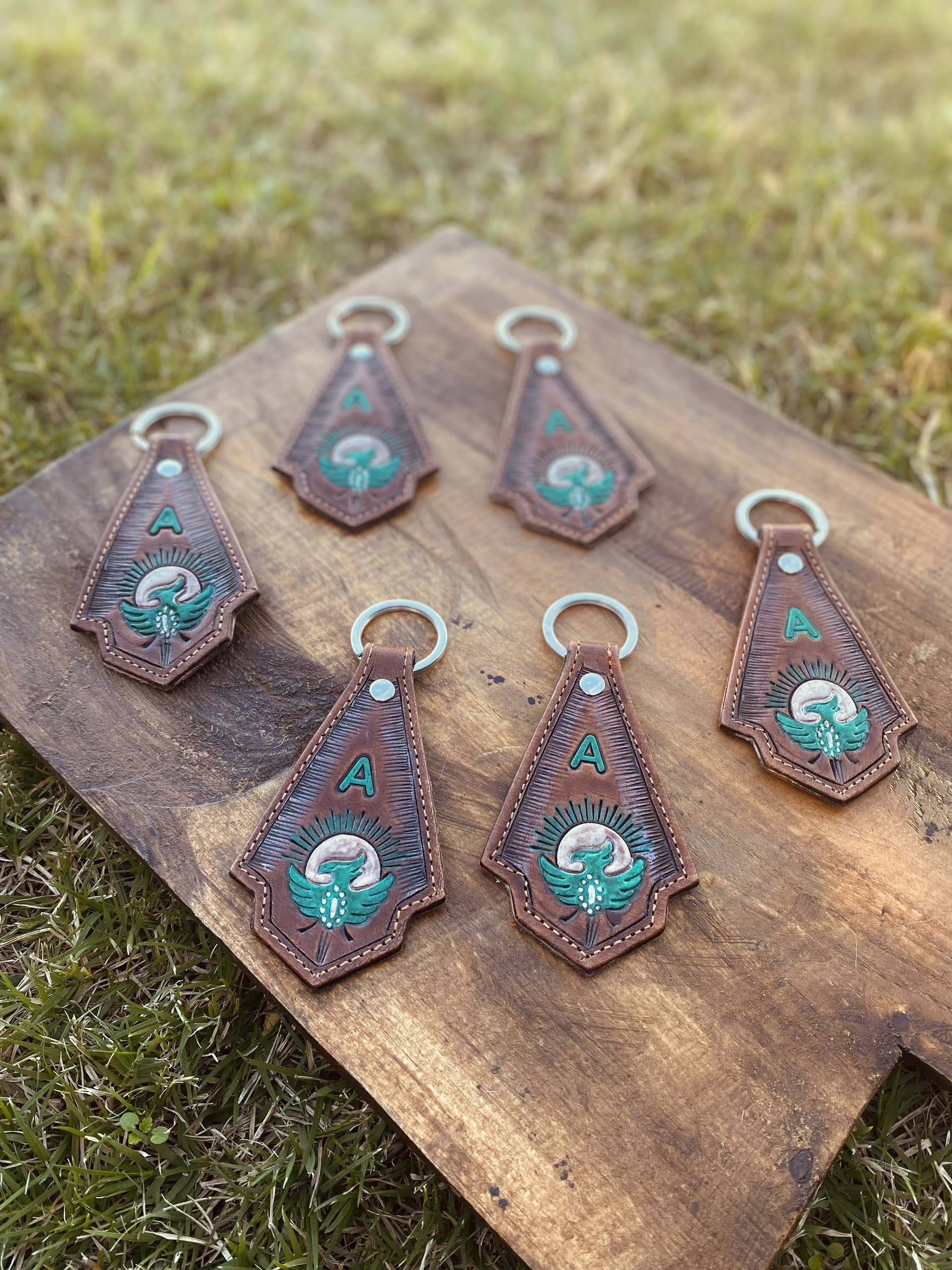 Western Linens - Wholesale Keychain - Women's - Thunderbird Leather Keychain  1