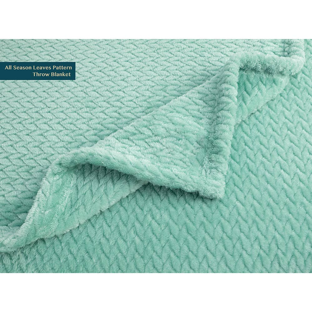 Pavilia – Manta para sofá por atacado – Cobertor de fleece texturizado com estampa de folhas83