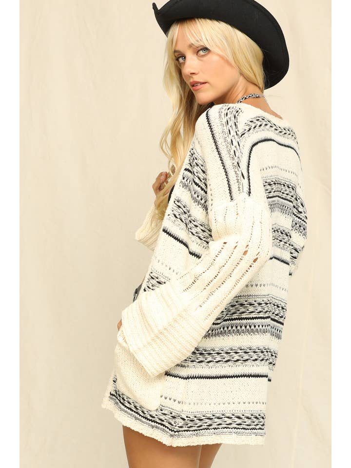 Grey Slouchy Drop-Shoulder Open Front Cardigan for wholesale on Faire4