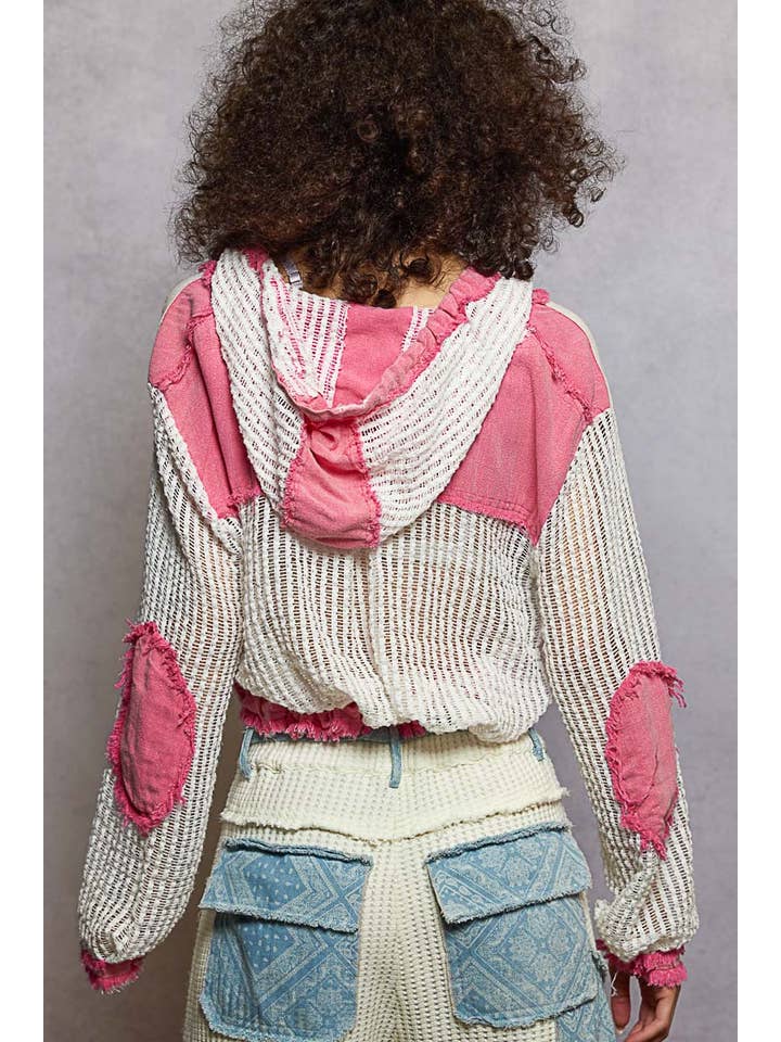 Pol Clothing - Vente Chemise à col boutonné – femme - Chemise à capuche en tricot ouvert avec poche boutonnée sur le devant en solde28