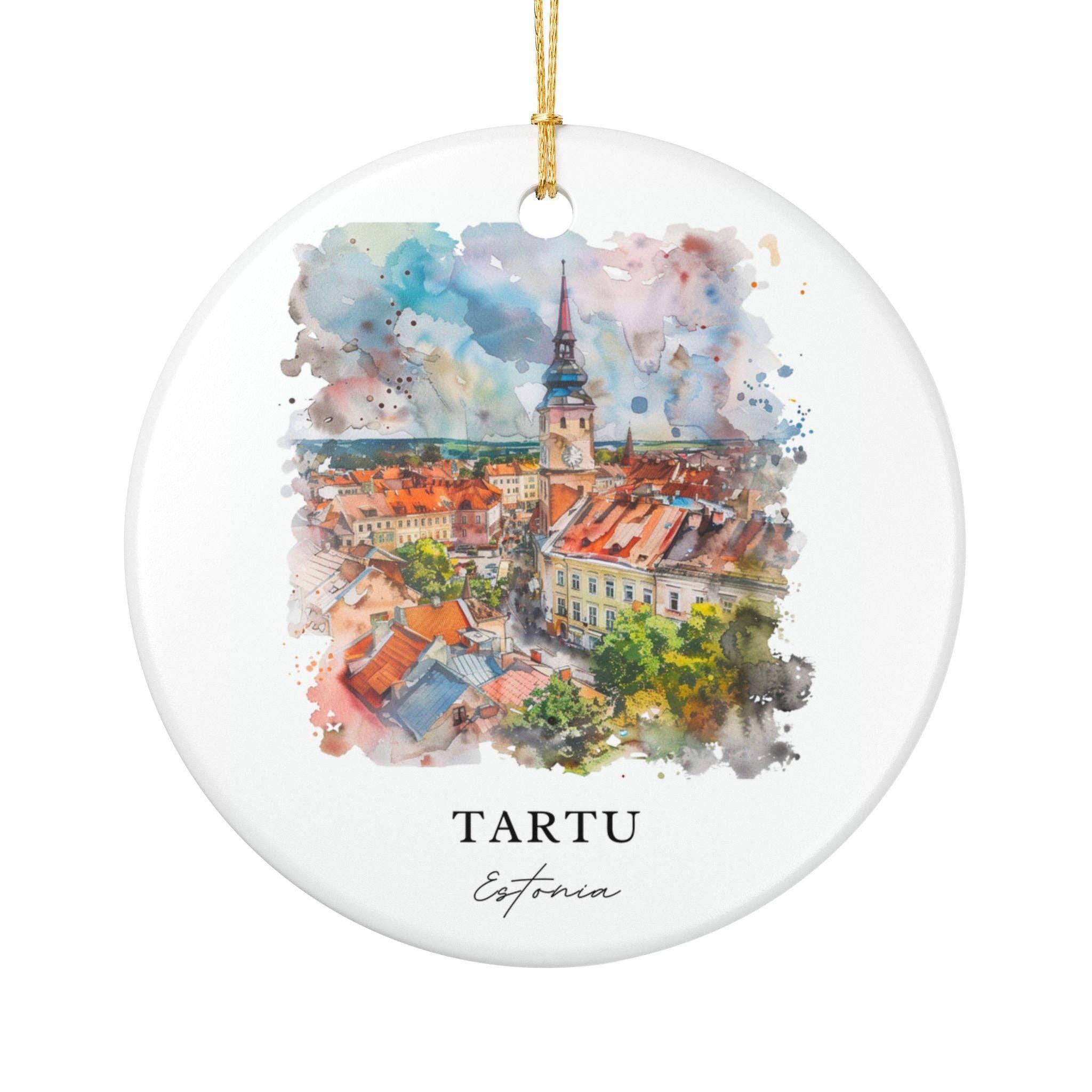 Premium Travel Art - Wholesale Ornament - Tartu Estonia Ornament: Unique Tartu Souvenir, Tartu Estonia Xmas Decor, and Authentic Estonia Gift