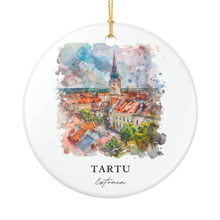 Premium Travel Art - Wholesale Ornament - Tartu Estonia Ornament: Unique Tartu Souvenir, Tartu Estonia Xmas Decor, and Authentic Estonia Gift0