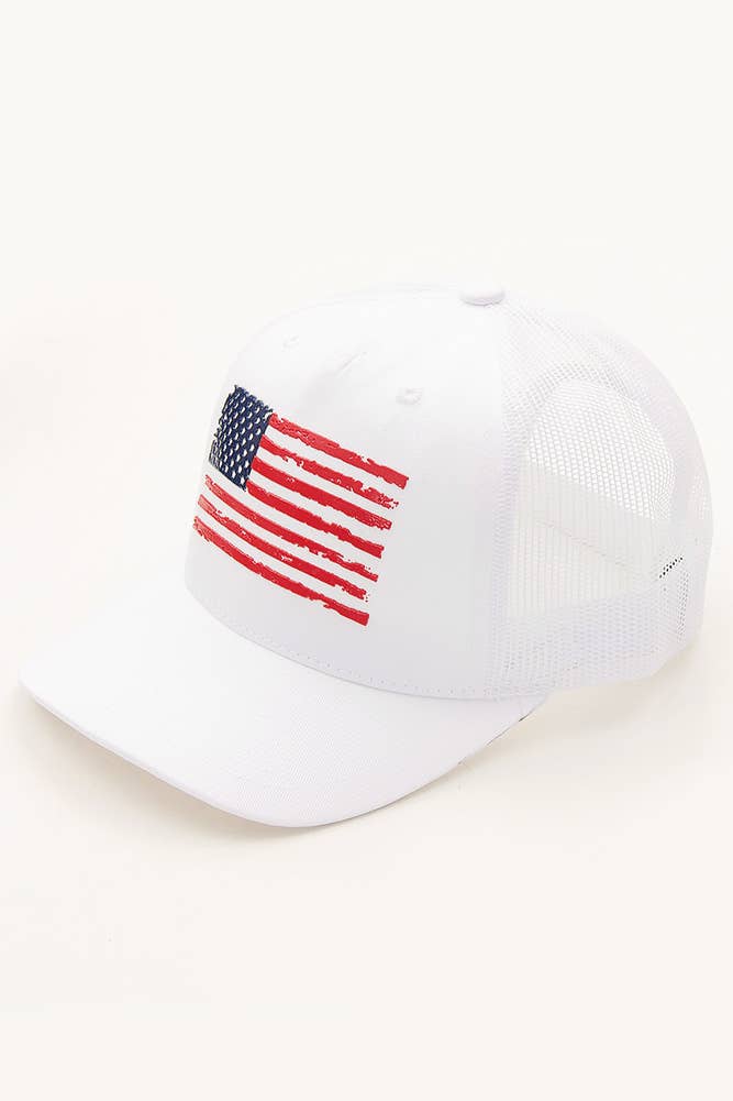 Hana – Engroshandel Trucker hat - Dame – Flad Uv Print Mesh Back American Flag Baseballkasket4