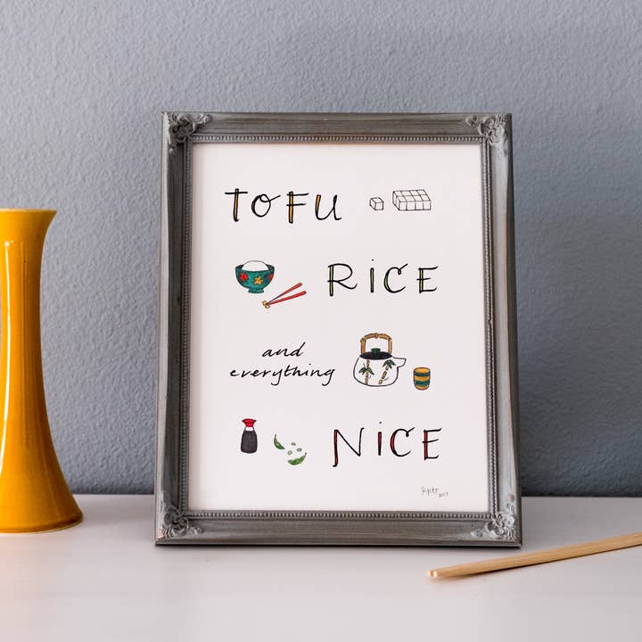 Lacelit | Stationery & Gifts by Kimberly Kuniko - Wholesale Art Print - Tofu, Rice & Everything Nice | Art Print1