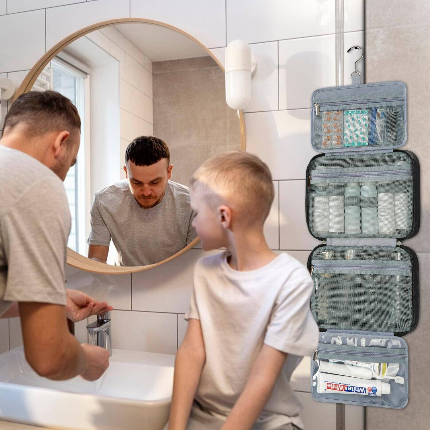wandf – Großhandel Kosmetiktasche – Unisex – Kosmetiktasche Dopp Kit Rasierbeutel mit 4 Fächern, Unisex10
