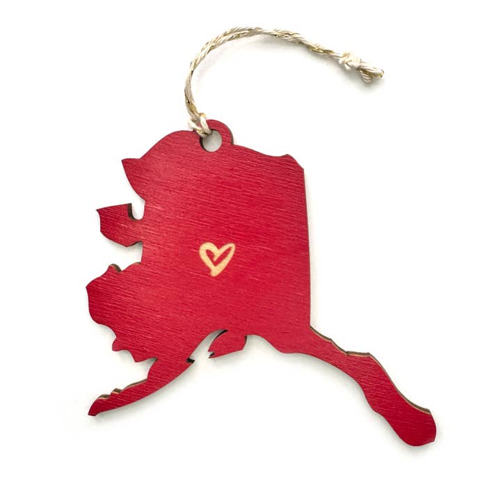 Alaska Heart Ornament for wholesale by SnowMade
