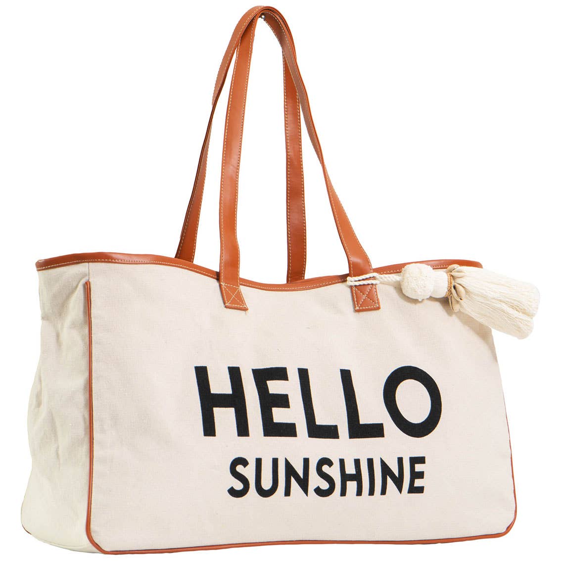 Magid - Venta al por mayor Bolsa de asa- Mujer - Bolso de lona con el eslogan «HELLO SUNSHINE» de Magid1
