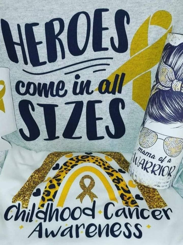 Sensibilisation au cancer chez les enfants pour la vente par Texas Grace Boutique