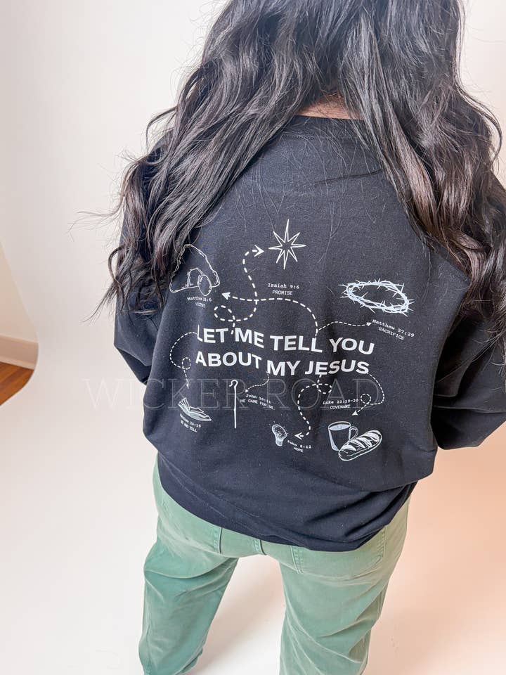 Laisse-moi te parler de mon sweat-shirt Jésus pour la vente par Wicker Road Boutique