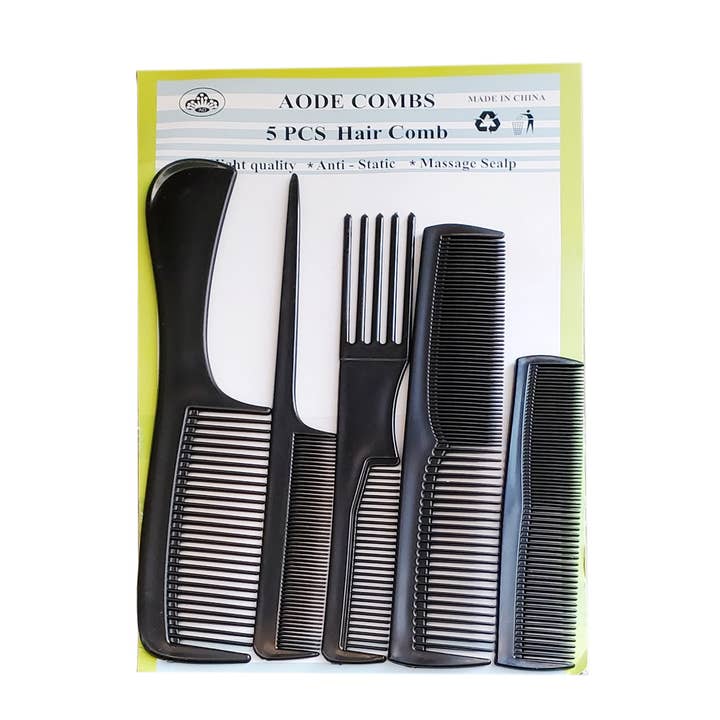 Bundle Sleek Black Hair Comb Set for wholesale on Faire