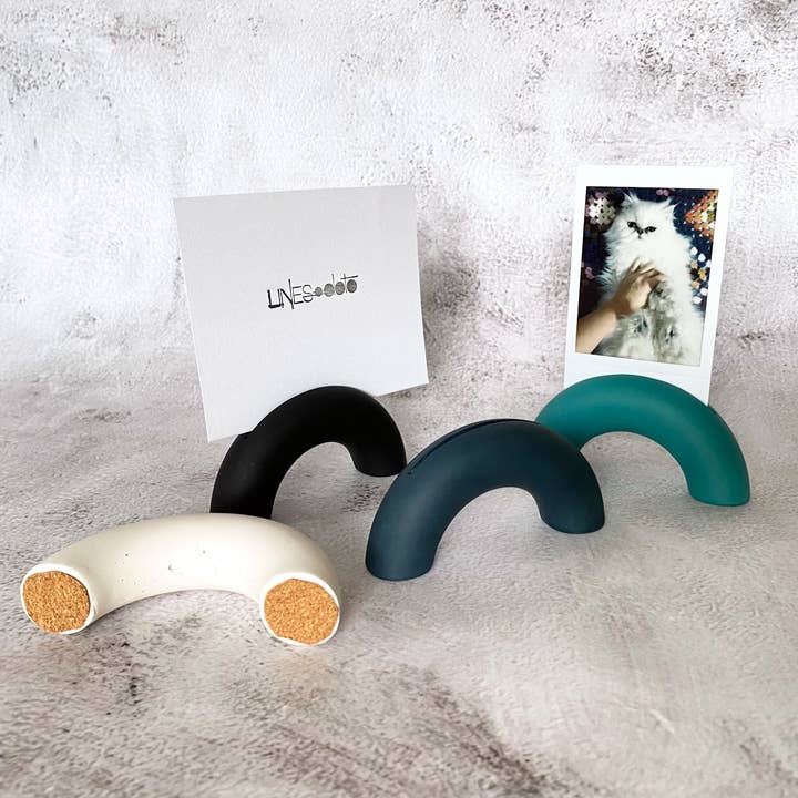 Lines+Dots - Vendita all'ingrosso Supporto per cornice - Portafoto - Supporti fotografici fatti a mano in jesmonite - Forma ad arco