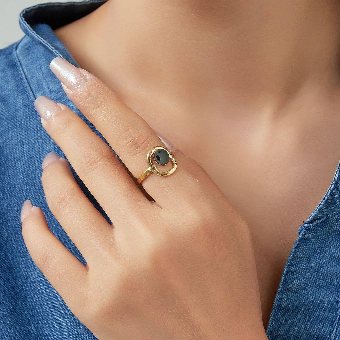 BELLE MISS - Wholesale Cocktail/Statement Ring - Unnfrid adjustable steel ring1